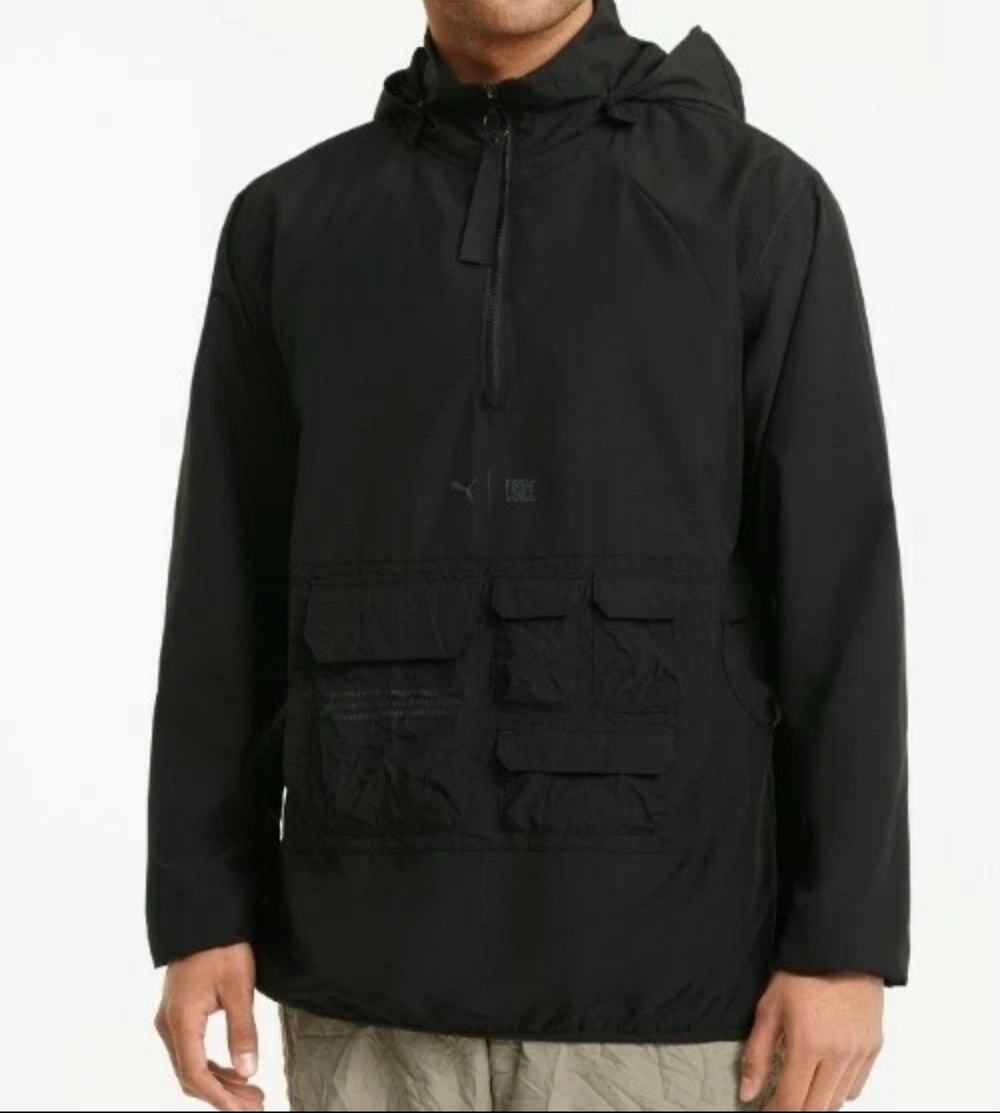 Puma x Training First Mile Utility Black Hooded Jacket 520155 Size XXL Light